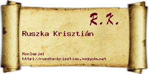 Ruszka Krisztián névjegykártya